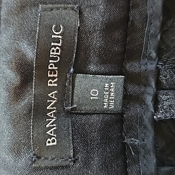 BANANA Republic Jacquard Ankle Black Side Zip Pants Size 10 - Picture 3 of 8
